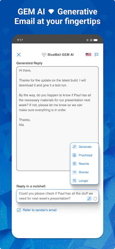 Email Blue Mail - Calendar PC