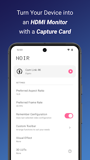 Noir: USB Camera HDMI Monitor PC