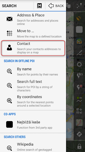 Contacts for Locus Map PC