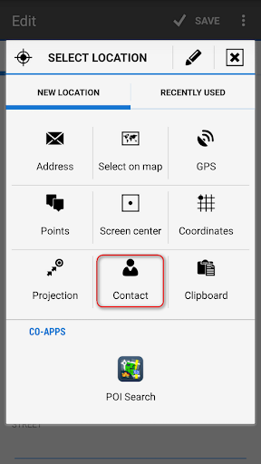 Contacts for Locus Map PC