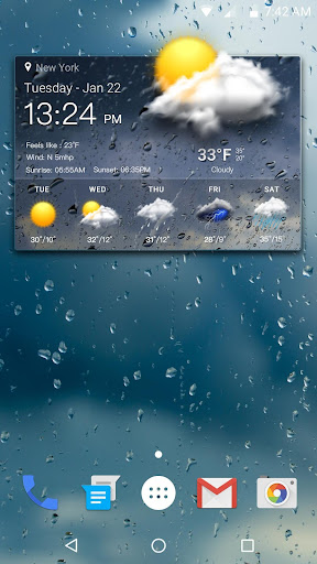 Widget de previsão do tempo