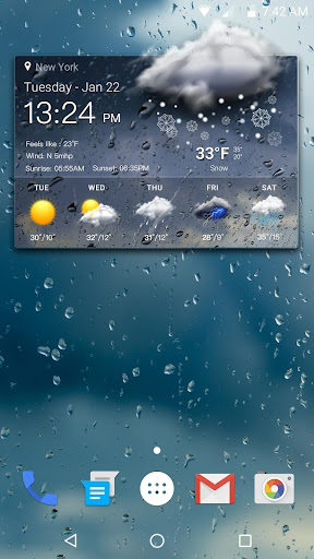 Widget de previsão do tempo