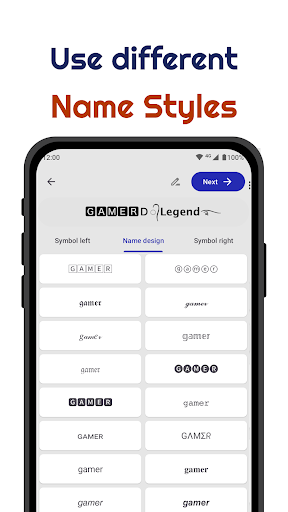 Nickname fire : name style app পিসি