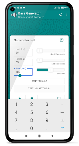 Bass Generator. Subwoofer Test PC