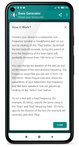 Bass Generator. Subwoofer Test PC