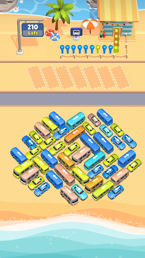 Traffic Jam: Color Bus Parking