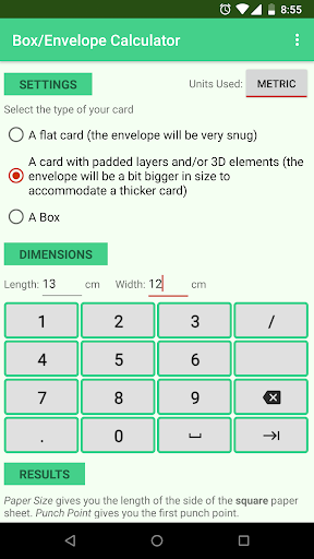 Doos/envelop calculator PC