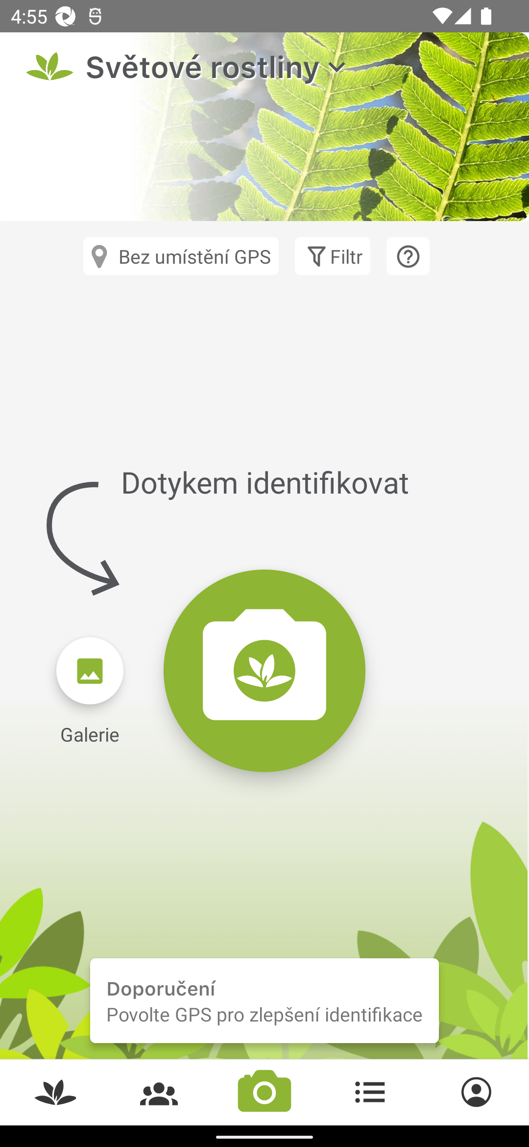 PlantNet určování rostlin PC