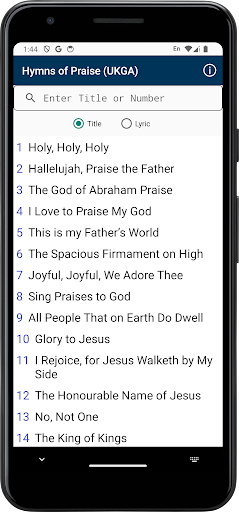 komputer Hymns of Praise TJC (UKGA)