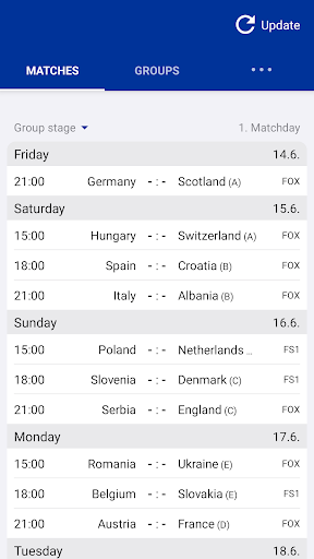 Euro Fixtures 2020 2021 App - Live Scores PC