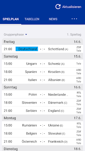 EM Spielplan 2020 2021 - kostenlos - App PC