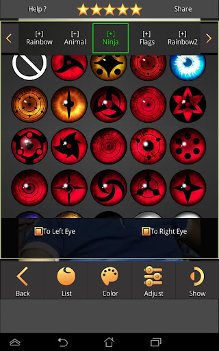 Sharingan - Eye And Hair Color PC