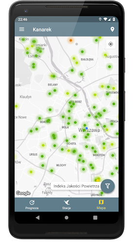 Kanarek - ostrzeżenia o smogu PC
