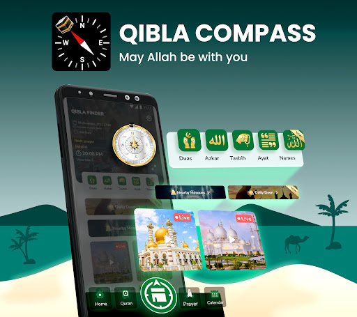 komputer Qibla Compass- Qibla Direction