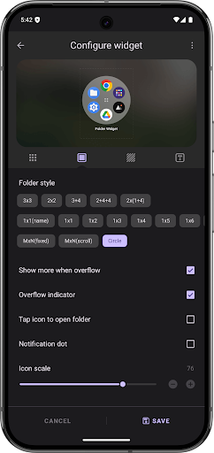Folder Widget - Large Folders