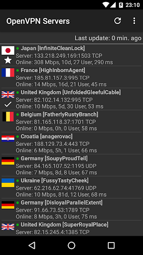 VPN Servers for OpenVPN PC