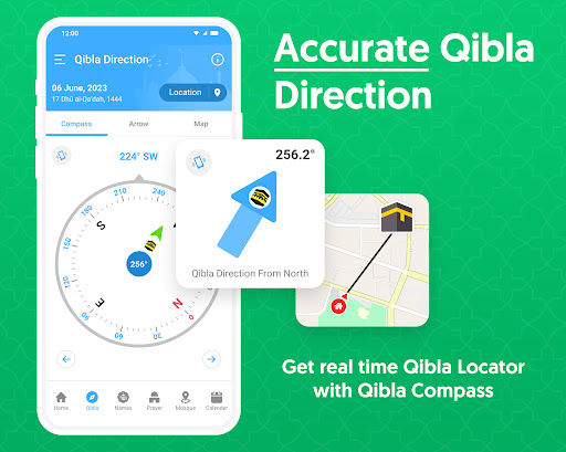 komputer Qibla Compass: Qibla Direction