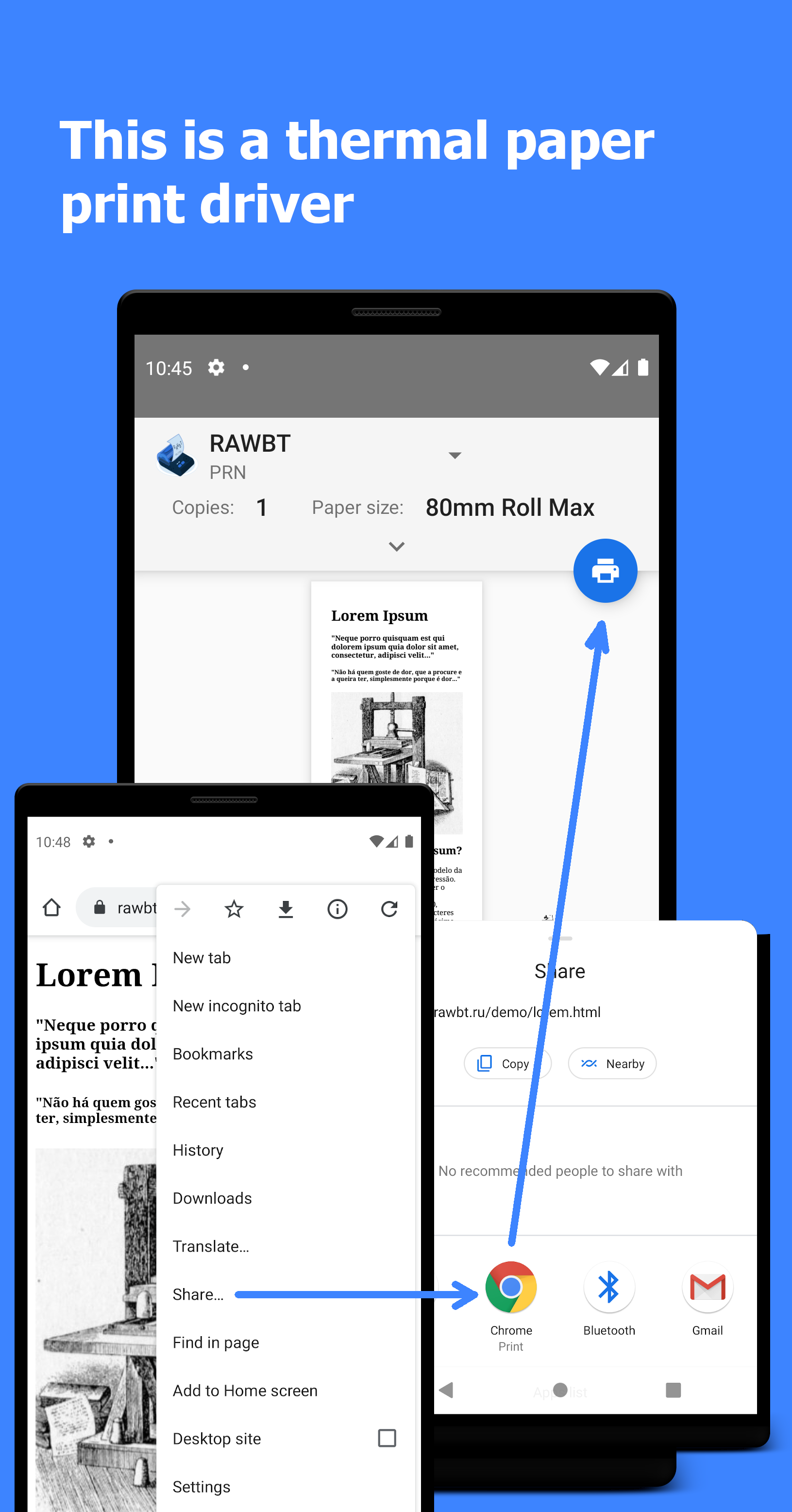 RawBT print service PC