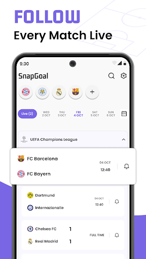 Football Live Scores: SnapGoal الحاسوب