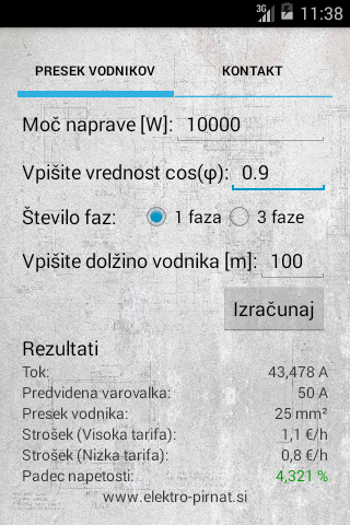 elektro PIRNAT kalkulator پی سی