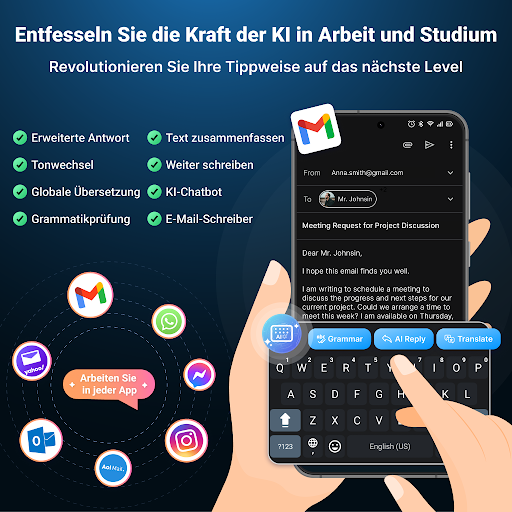 KI-Tastatur: Chatbot,Grammatik PC