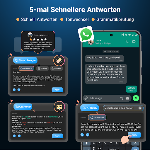 KI-Tastatur: Chatbot,Grammatik PC