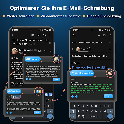 KI-Tastatur: Chatbot,Grammatik PC