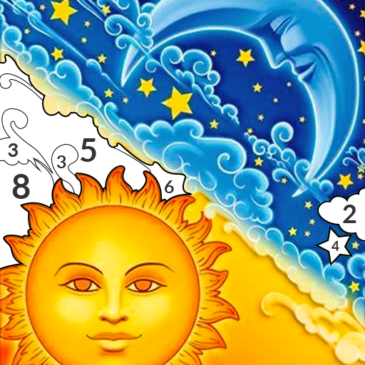 Sun & Moon Color by Number