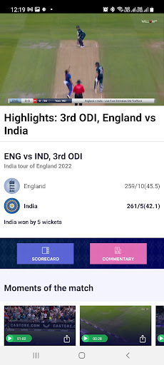 Willow - Watch Live Cricket پی سی