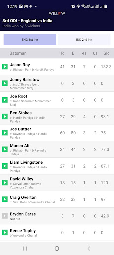 Willow - Watch Live Cricket پی سی