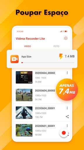 Gravador de tela, gravar tela, Vidma Recorder lite