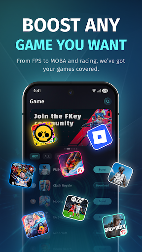 FKey: Boost Game & Reduce Ping پی سی