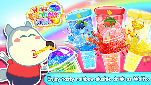 Wolfoo Makes Rainbow Slushy
