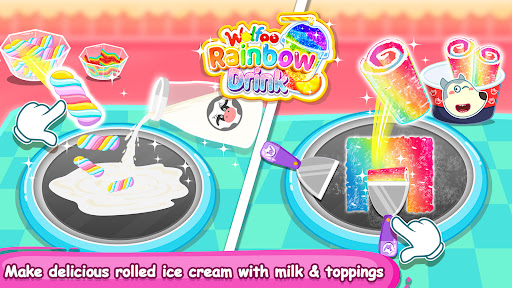 Wolfoo Makes Rainbow Slushy