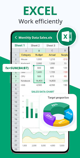 Word Office - Docx閱讀器, Excel電腦版
